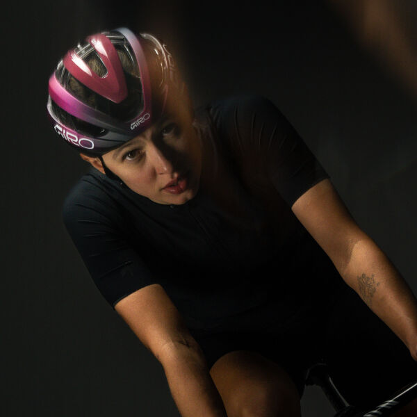 Kasia riding with the Aries Spherical