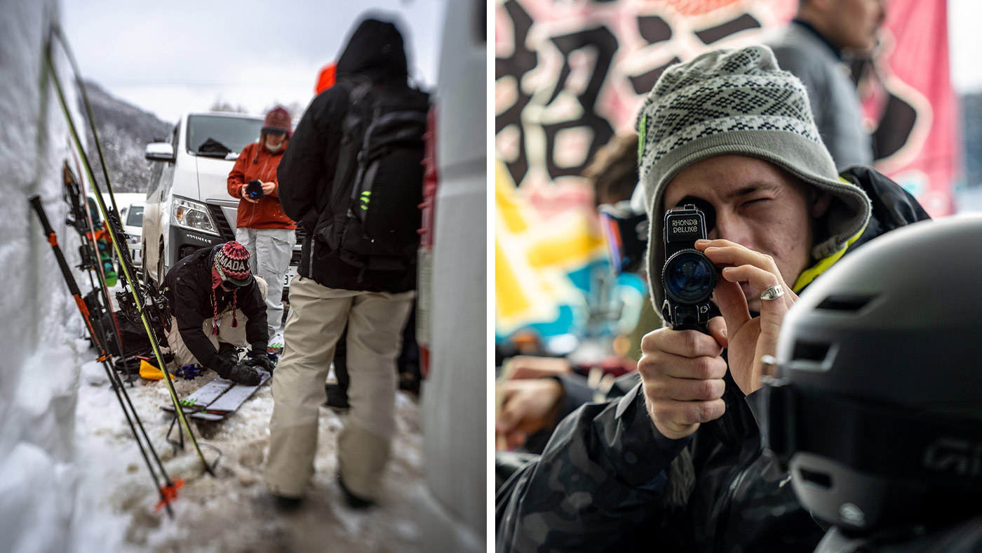 Giro snow athletes getting ready to hit the mountains and film